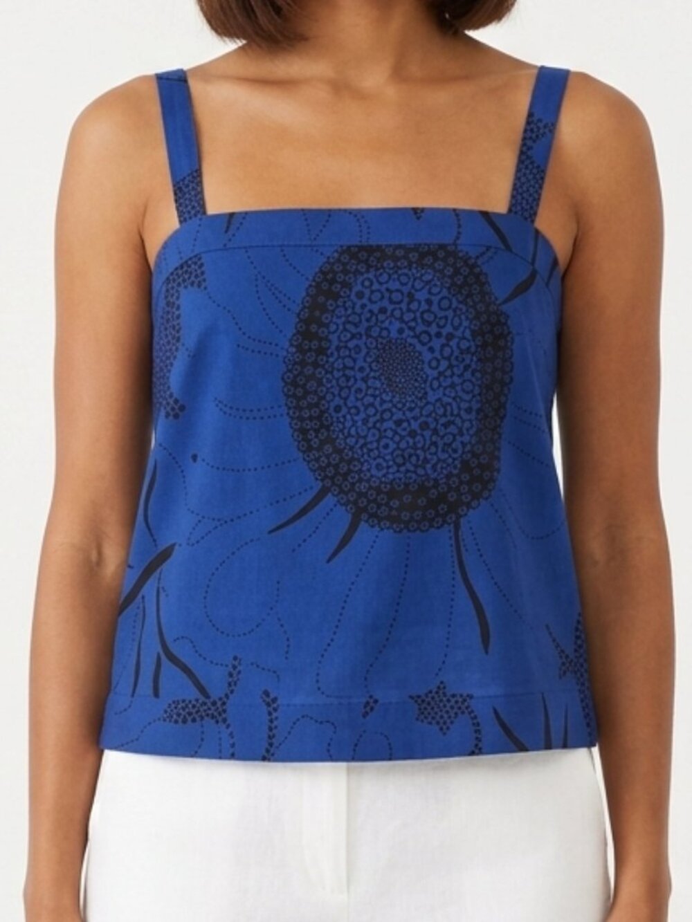 French Connection Structured Cotton Print Sleeveless Top NEW- Sz. 6